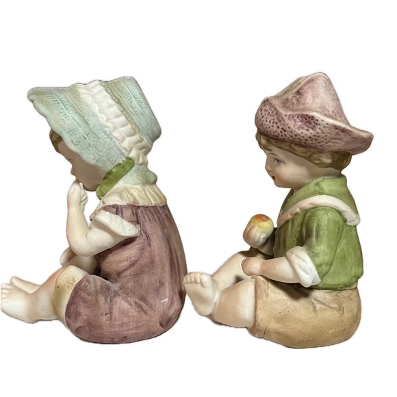 Vintage Andrea by Sadek Piano Babies Biscuit Porcelain Figurines, 2 pc - Picture 2 of 7